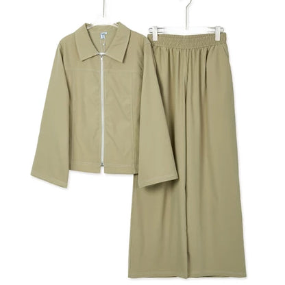 YM Elda Pants Set - Free/Plus Size
