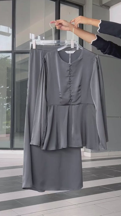 YM Jenna/Susie Satin Kurung Set (Blouse & Skirt) - Free Size / Plus Size
