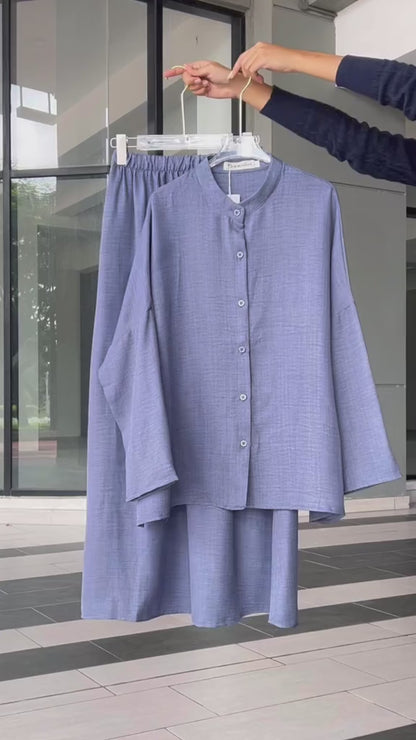 YM Yujin Set (Blouse & Skirt) - Free Size / Plus Size