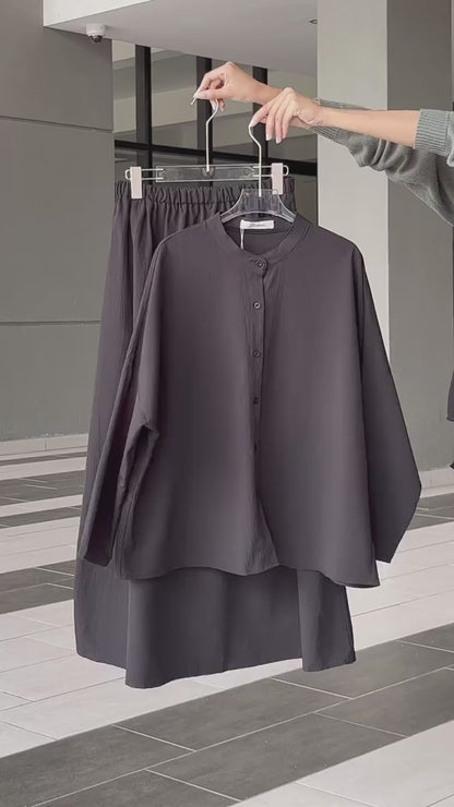 YM Sofea Set (Blouse & Skirt) - Free Size / Plus Size