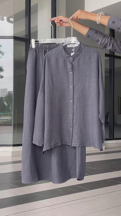 YM Yujin Set (Blouse & Skirt) - Free Size / Plus Size