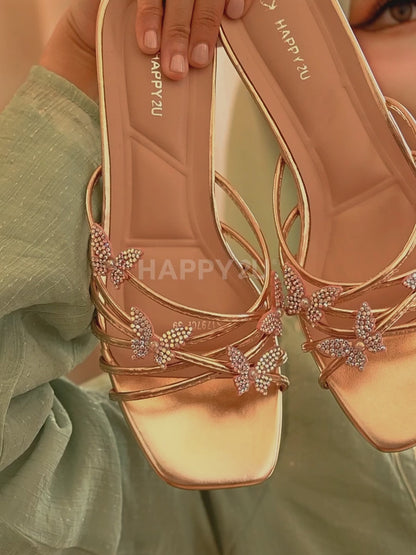 H2U Yugene Glitter Butterfly Sandals - Langsari I Collection