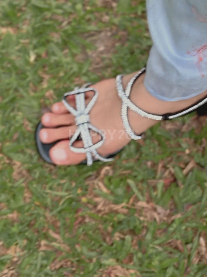 H2U Youna Ribbon Glitter Heels - Langsari I Collection