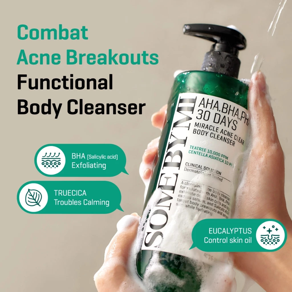 SBM Body Acne Clear Away AHA-BHA-PHA 30 Days Miracle Acne Clear Body Cleanser 400g