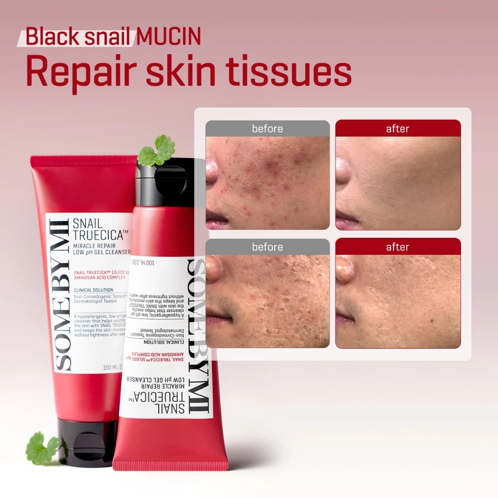SBM Black Snail Truecica Barrier Care Clean Duo (Snail Serum 50ml+ Snail Gel Cleanser 100ml)