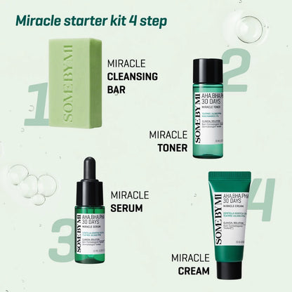 SBM AHA-BHA-PHA 30 Days Miracle Starter Kit (Toner/Serum/Cream/Cleansing Bar)