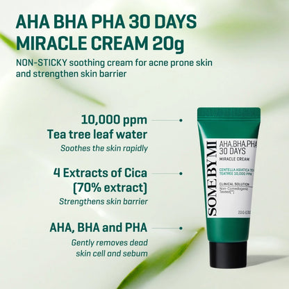 SBM AHA-BHA-PHA 30 Days Miracle Starter Kit (Toner/Serum/Cream/Cleansing Bar)