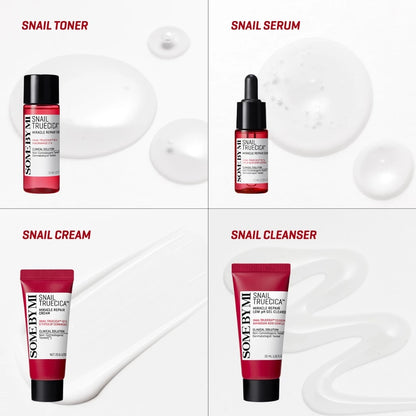 SBM Snail Truecica Miracle Repair Starter Kit (Toner/Serum/Cream/Gel Cleanser)