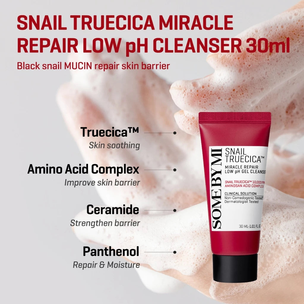 SBM Snail Truecica Miracle Repair Starter Kit (Toner/Serum/Cream/Gel Cleanser)