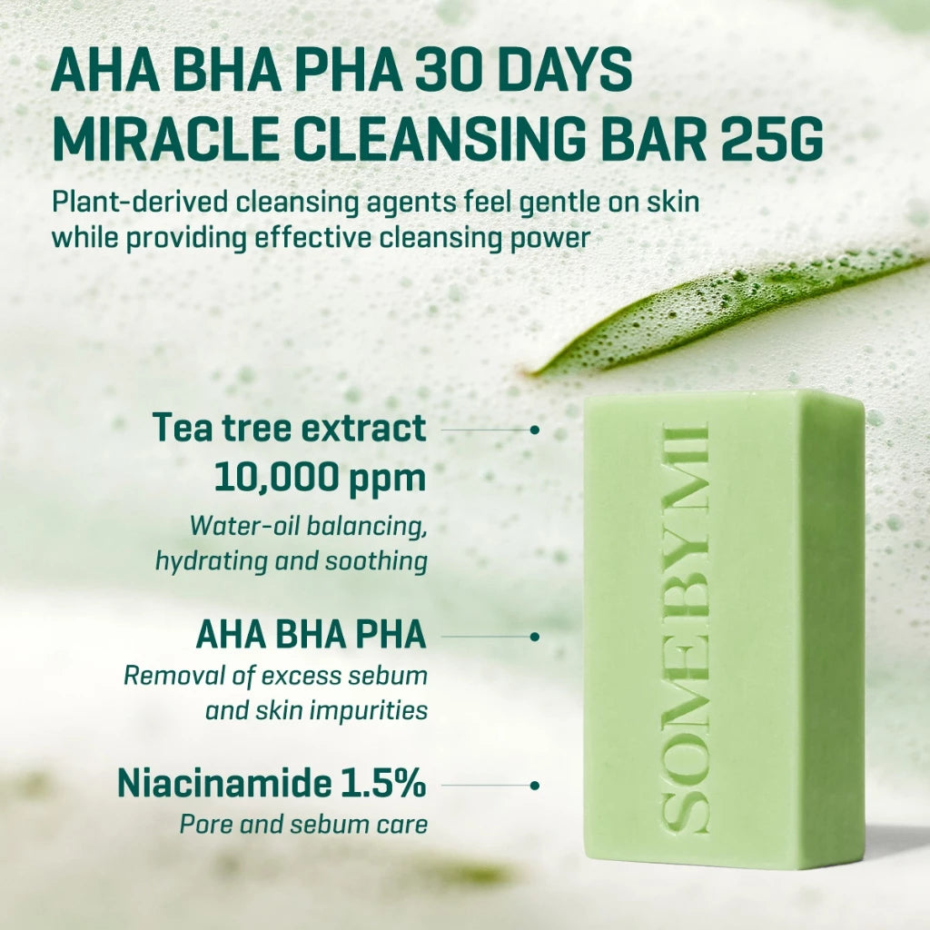 SBM AHA-BHA-PHA 30 Days Miracle Starter Kit (Toner/Serum/Cream/Cleansing Bar)