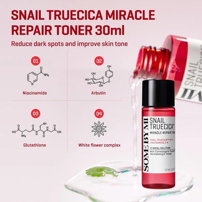 SBM Snail Truecica Miracle Repair Starter Kit (Toner/Serum/Cream/Gel Cleanser)