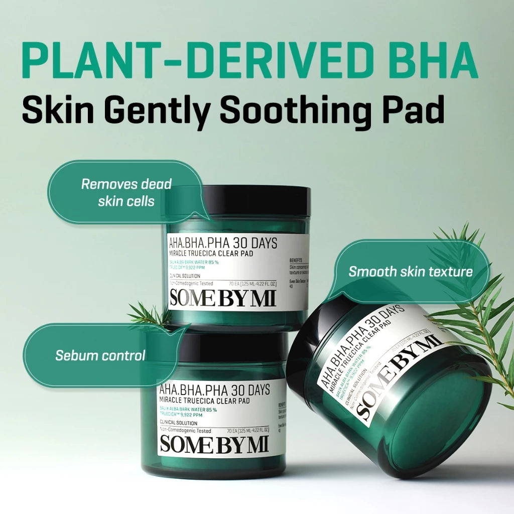 SBM [Bundle of 2] AHA-BHA-PHA 30days Truecica Clear Pad (Toner) 70ea (125ml)