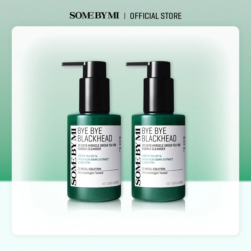 SBM [Bundle of 2] Bye Bye Blackhead 30 Days Miracle Green Tea Tox Bubble Cleanser 120g+120g / Pore Care
