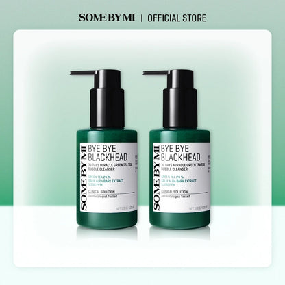 SBM [Bundle of 2] Bye Bye Blackhead 30 Days Miracle Green Tea Tox Bubble Cleanser 120g+120g / Pore Care