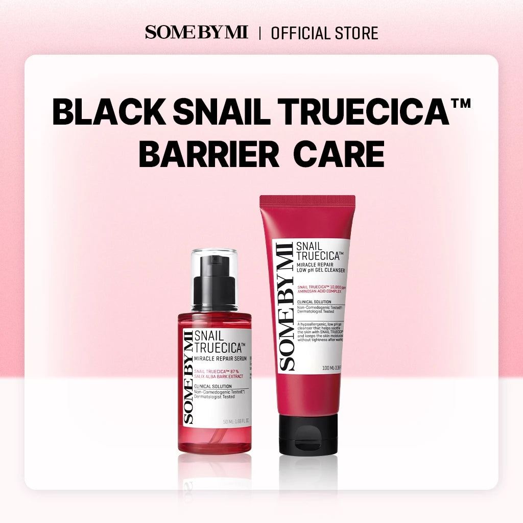 SBM Black Snail Truecica Barrier Care Clean Duo (Snail Serum 50ml+ Snail Gel Cleanser 100ml)
