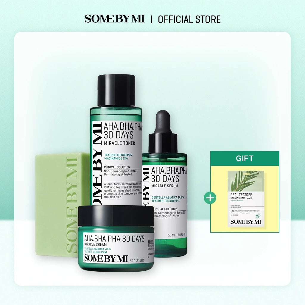SBM AHA-BHA-PHA 30 Days Miracle Set (Toner+Serum+Cream+Cleansing Bar)
