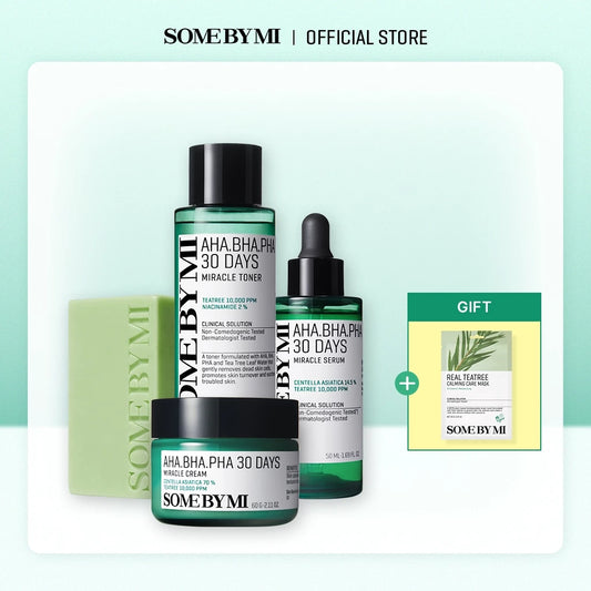 SBM AHA-BHA-PHA 30 Days Miracle Set (Toner+Serum+Cream+Cleansing Bar)