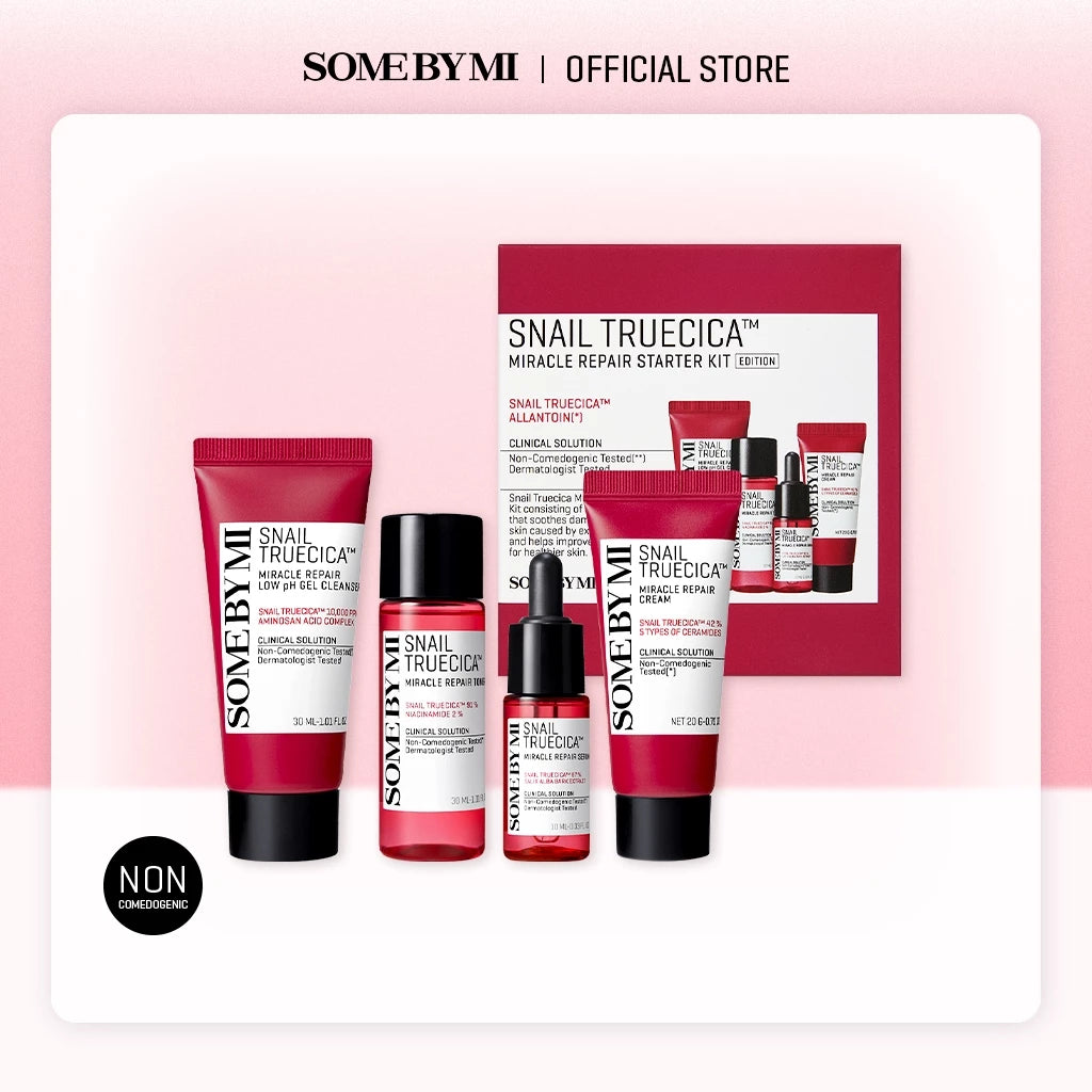 SBM Snail Truecica Miracle Repair Starter Kit (Toner/Serum/Cream/Gel Cleanser)