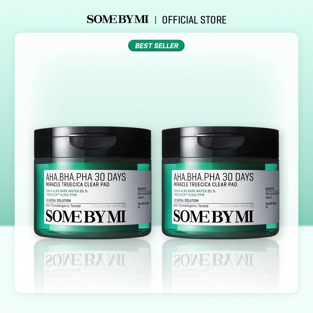 SBM [Bundle of 2] AHA-BHA-PHA 30days Truecica Clear Pad (Toner) 70ea (125ml)
