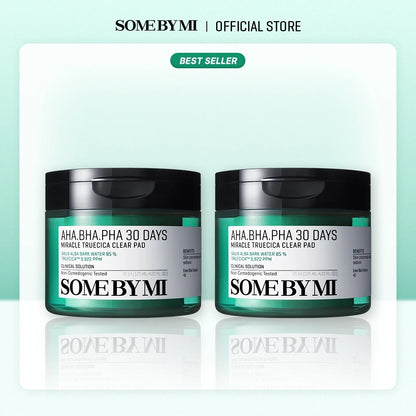 SBM [Bundle of 2] AHA-BHA-PHA 30days Truecica Clear Pad (Toner) 70ea (125ml)