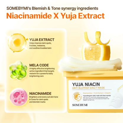 SBM Yuja Niacin Daily Care Set (Anti-Blemish Daily Mask 30 sheets + Yuja Serum 50ml)