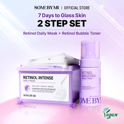 SBM Retinol Glass Skin 2 Step Set (Retinol Bakuchiol Bubble Toner100ml+Retinol Daily Mask 30ea)