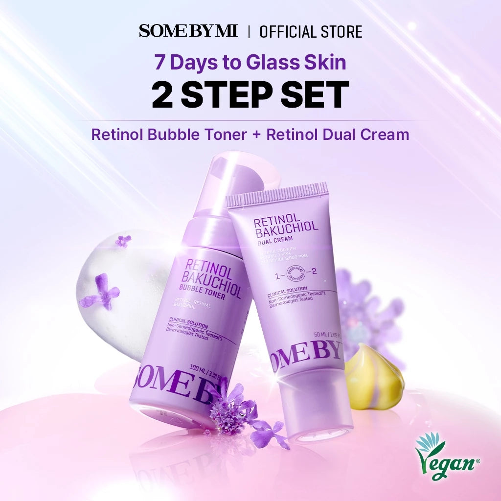 SBM Retinol Glass Skin 2 Step Set (Retinol Bakuchiol Bubble Toner100ml+Retinol Bakuchiol Dual Cream 50ml)