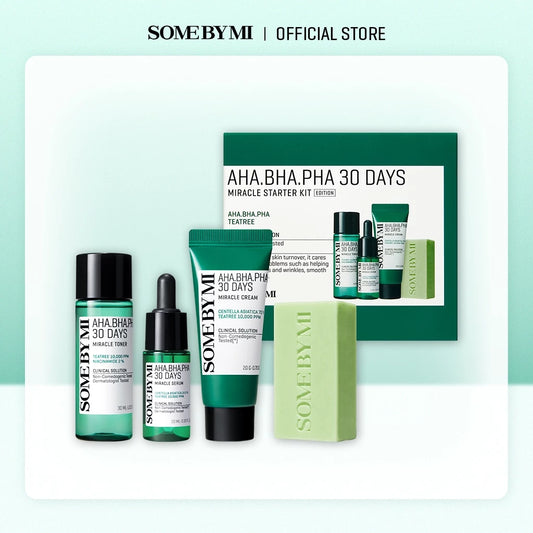 SBM AHA-BHA-PHA 30 Days Miracle Starter Kit (Toner/Serum/Cream/Cleansing Bar)